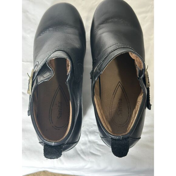 Sanita Ankle Boots for Women for sale | eBay Women\'s Sanita Black Leather Slip On Close Toe Buckle Ankle Booties Size 38